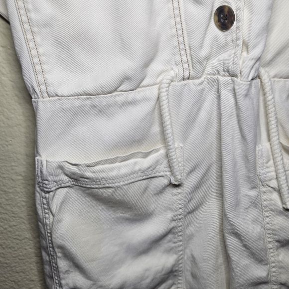 Zara White and Brown Jumpsuit with Relaxed Fit - Picture 6 of 12